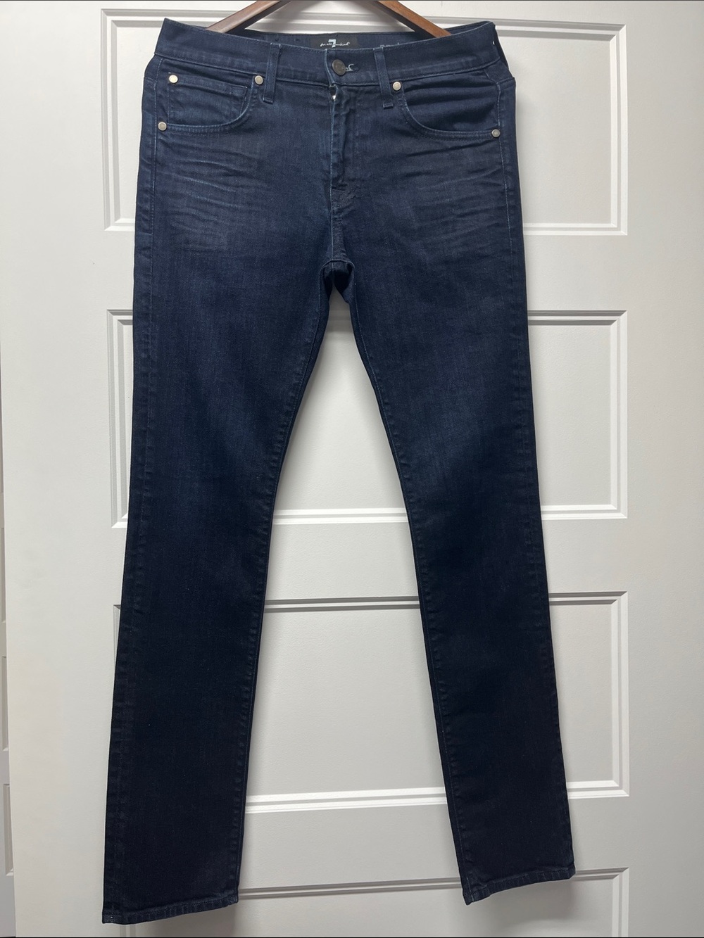 7 For All Mankind Women's Dark Blue Skinny Jeans